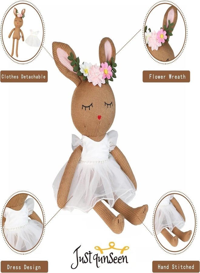 JUSTQUNSEEN Ballerina Doll Easter Stuffed Animal Bunny Plush Animal Doll, Plush Rabbit Toy Bunnys Stuffed Animals for Girls Easter Animals on Party Birthday Christmas - Image 2